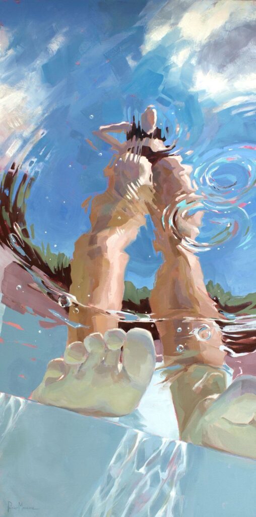 art of a blue sky from underwater